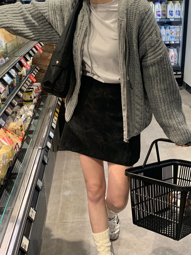 [MADE] Sorbet Twisted Knitted Hooded Cardigan