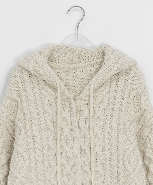 Dimtro Cable Hood Knit Cardigan
