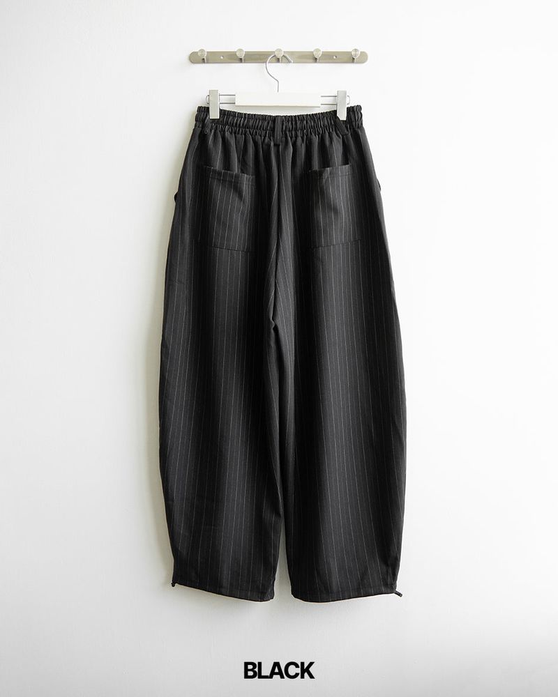 Drape Stripe Banding Slacks