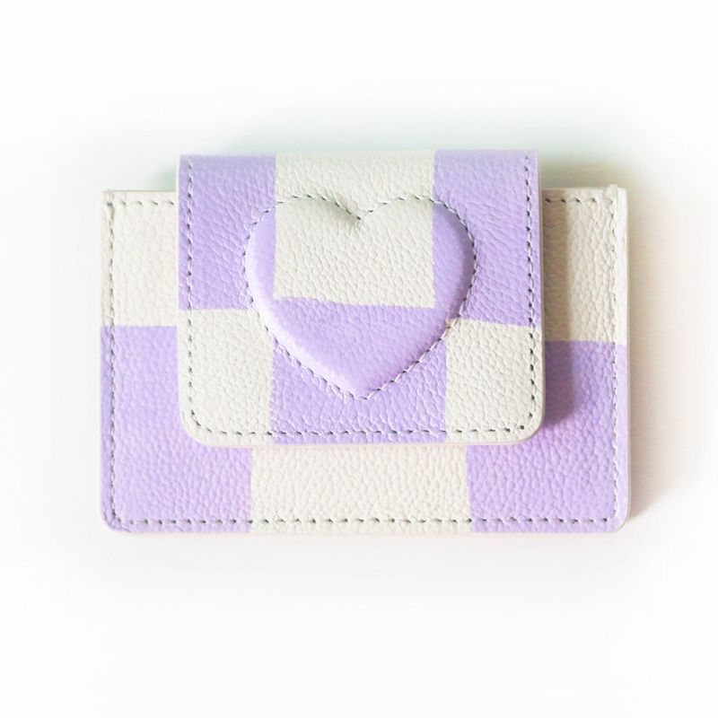 shape of' wallet - purple check