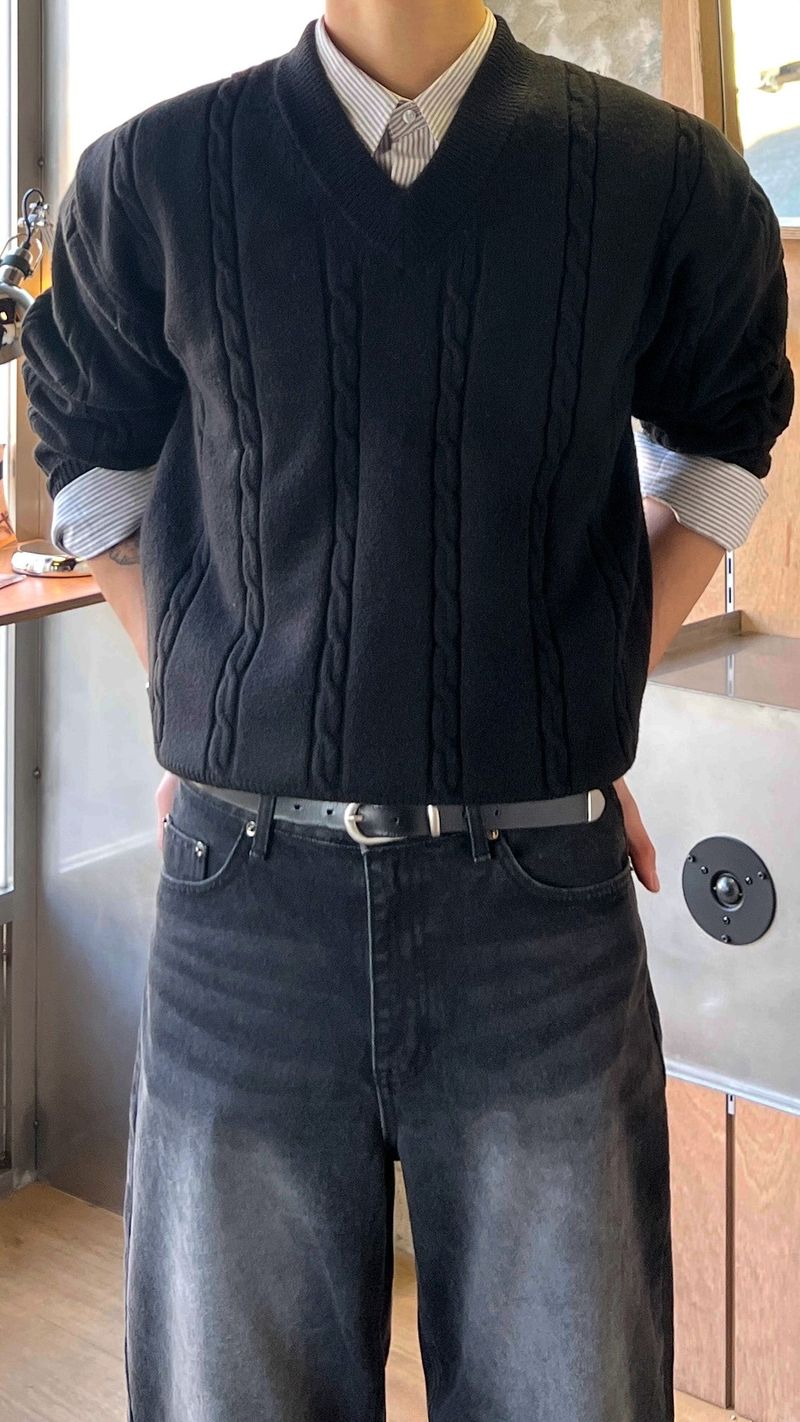 Spoken Wide Black Denim Pants (S, M, L, XL, 2XL)