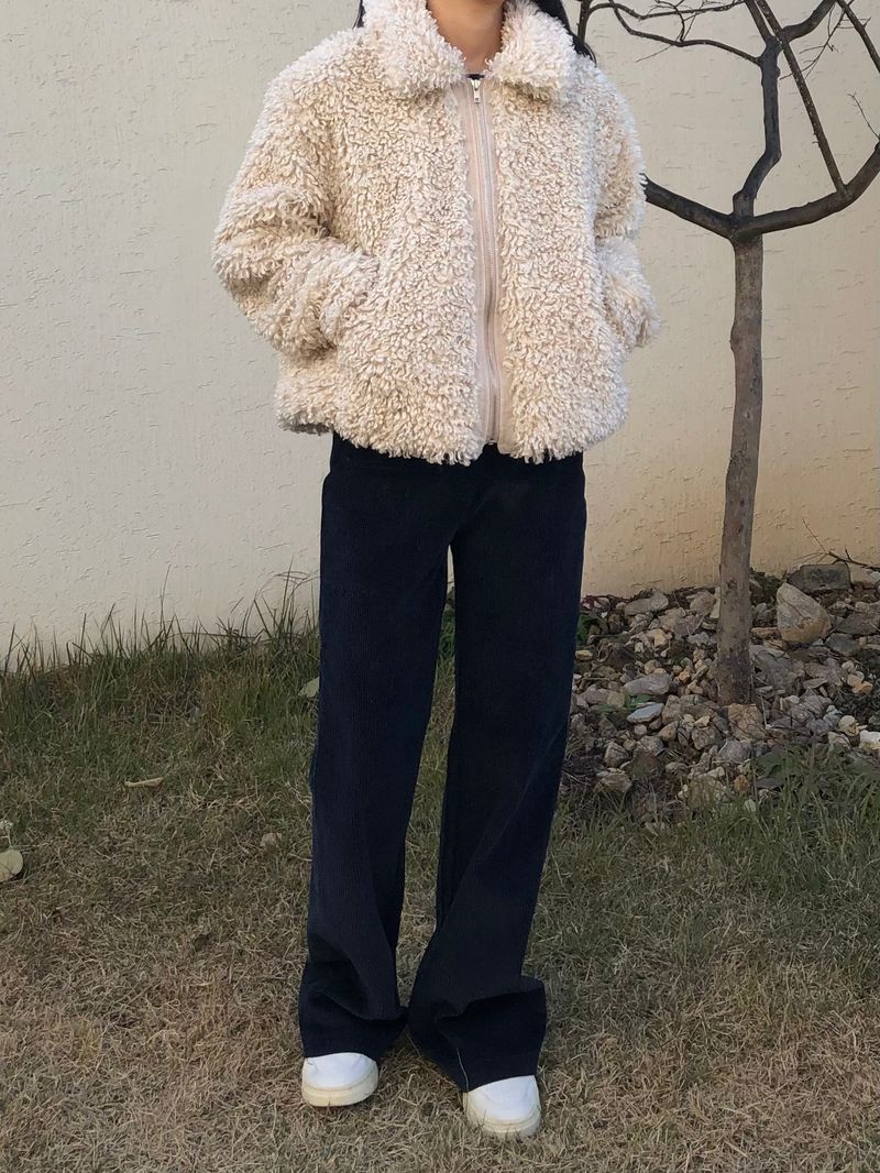 Softly corduroy boot-cut pants
