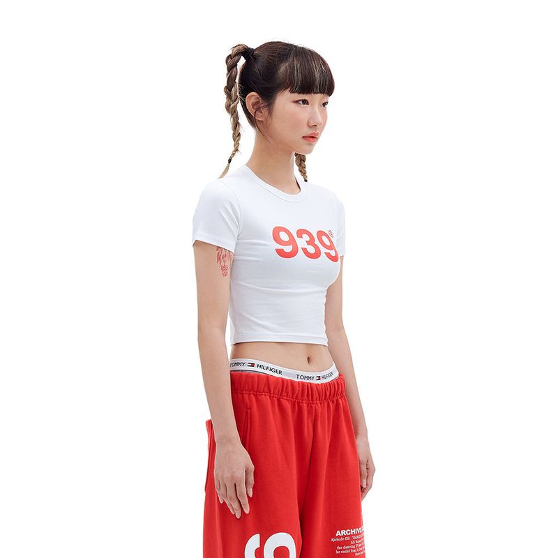 939 LOGO CROP TOP (WHITE)