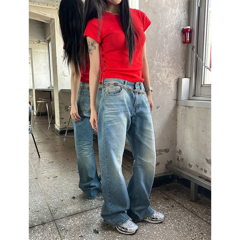 [UNISEX] VINTAGE DAMAGE DENIM PANTS