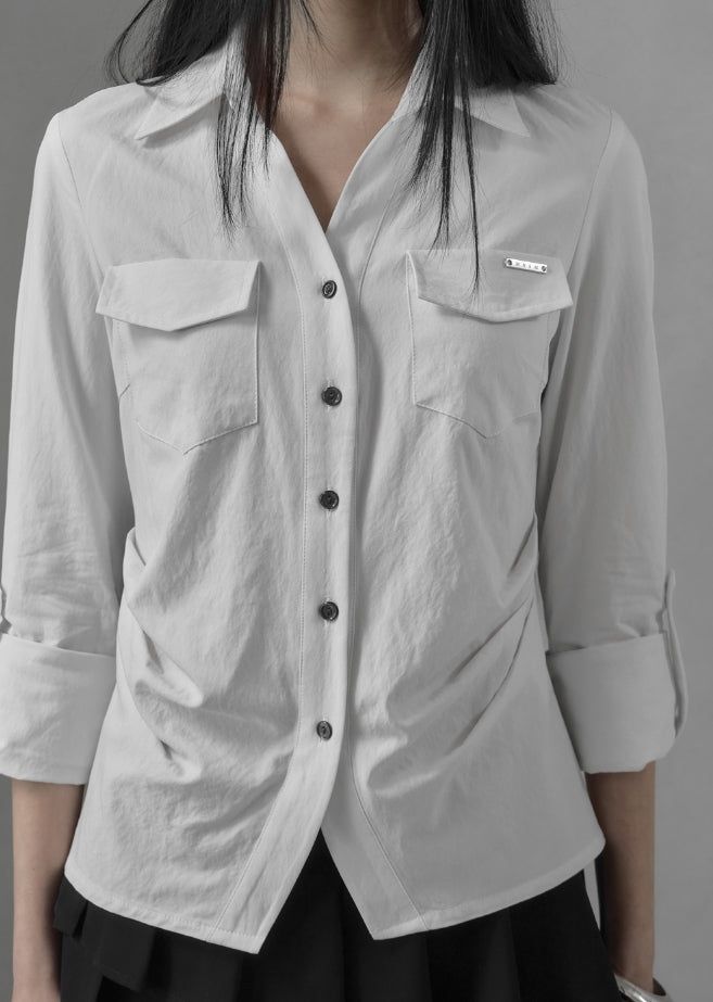 26SS★ [mnem] Muted Roll-Up Shirt