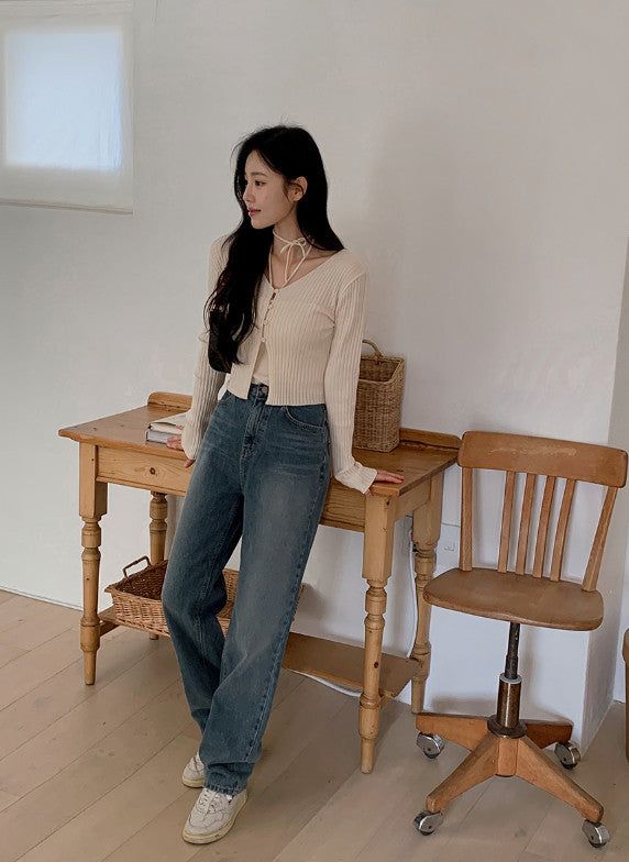 BL Washing Denim Wide Pants