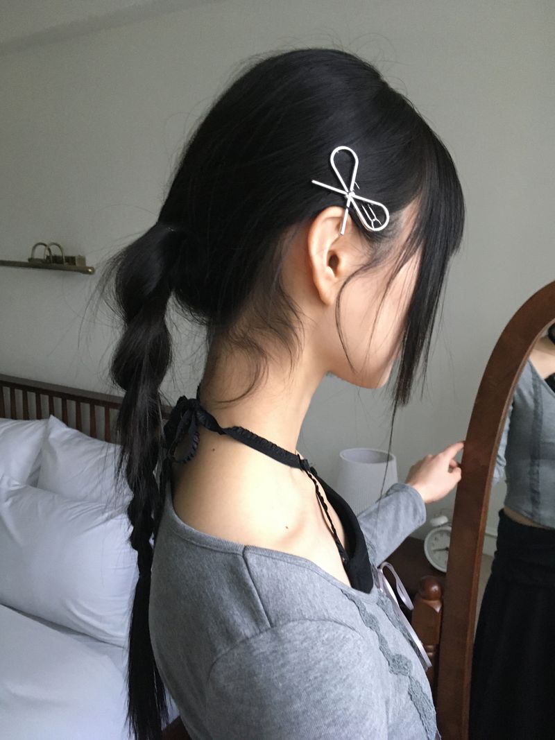 Muving Balletcore Silver Ribbon Hairpin