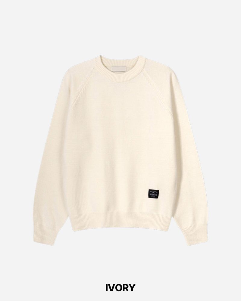 Number Patch Round Knit