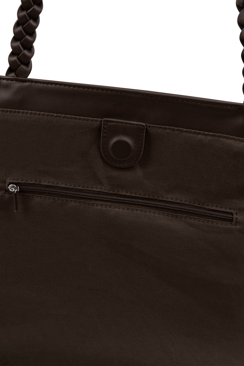 09 Numbering Leather Bag, Dark Brown
