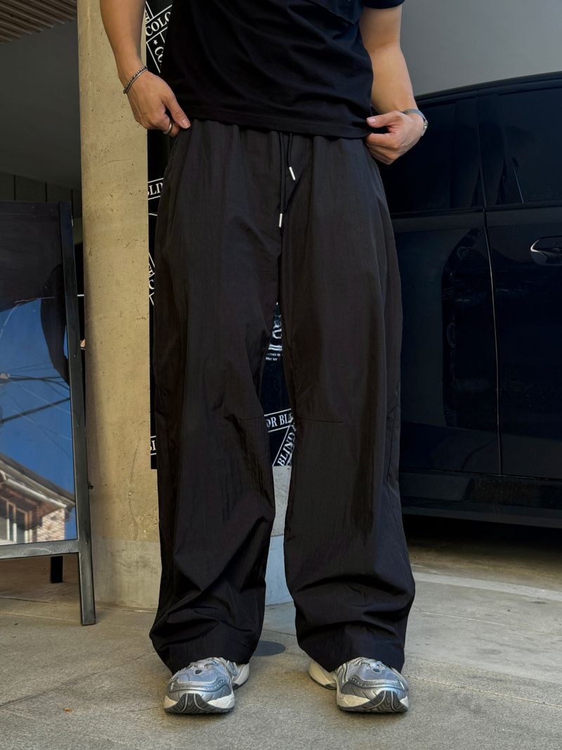 Rod nylon wide pants