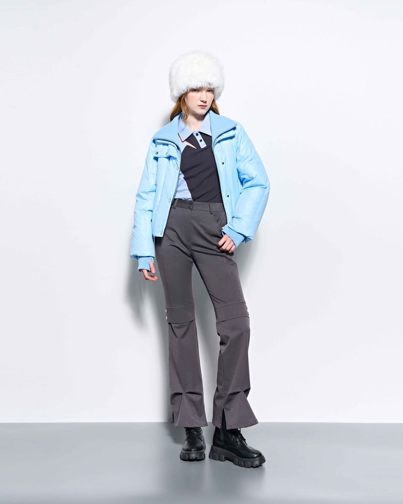 Rib Neck Goose Down Jacket _ Sky Blue