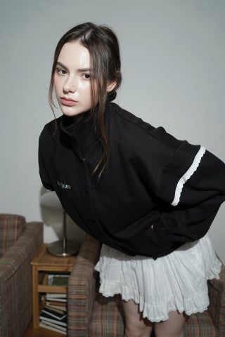 COTTON LACE BOMBER JACKET