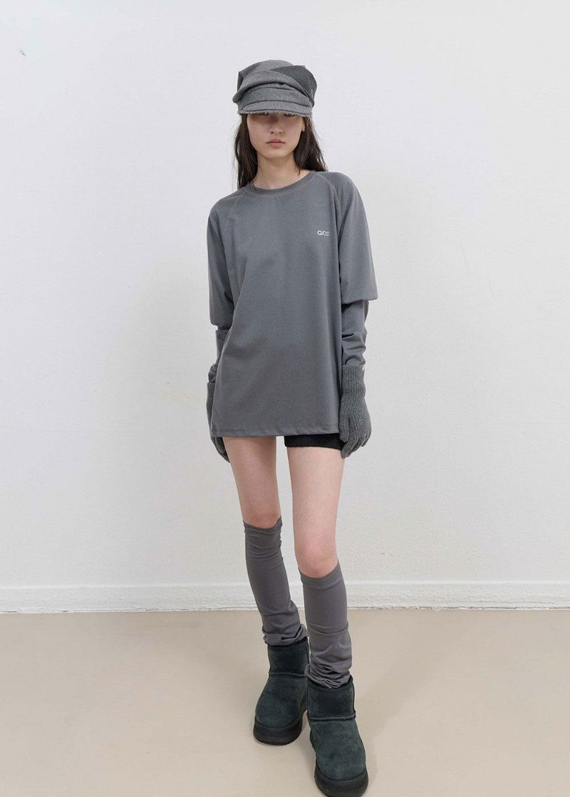 Mesh Band Puff Sleeve / Charcoal