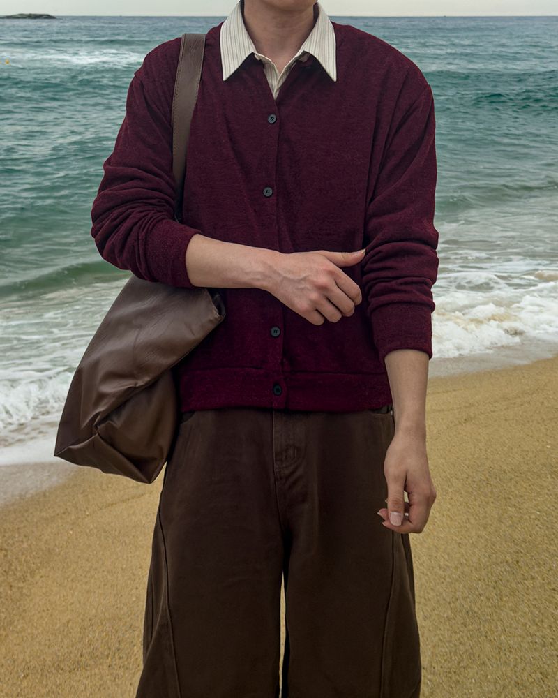Sage knit minimal cardigan