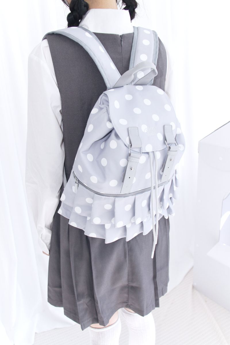 Dot Frill Backpack Kitchen Stripe Daily Bobusang Bag