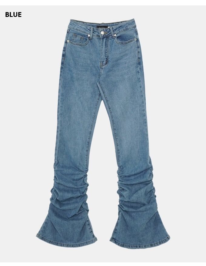 Wrinkle Slim Spandex Boots-cut Pants