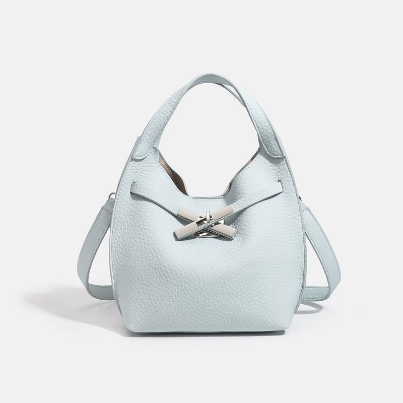 X Buckle Soft Leather Hobo Bag