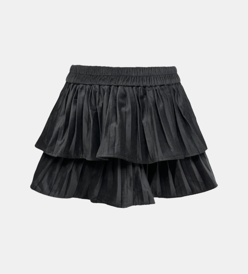 Velvet Checkered Layered Skirt