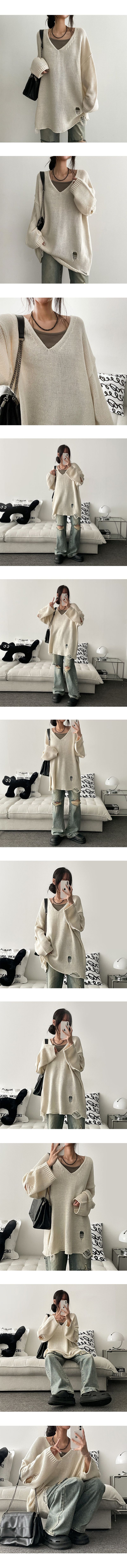 Furlong Loose Fit Damage Knitwear