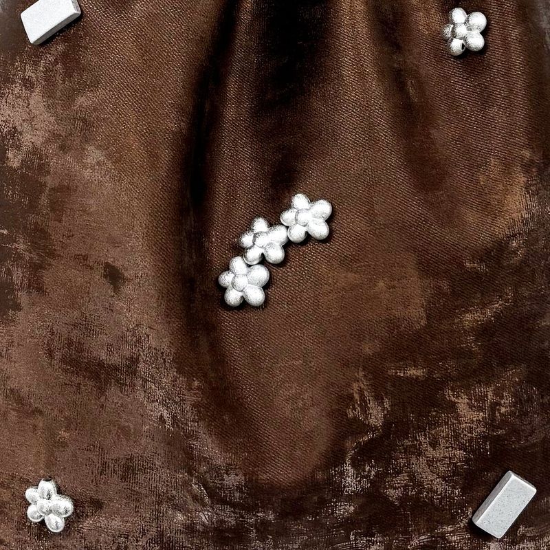 Silver Flower Gym Sack [Brown]