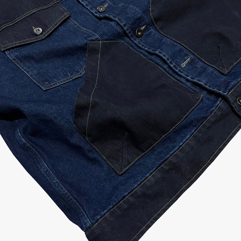 panel mix denim trucker jacket_blue