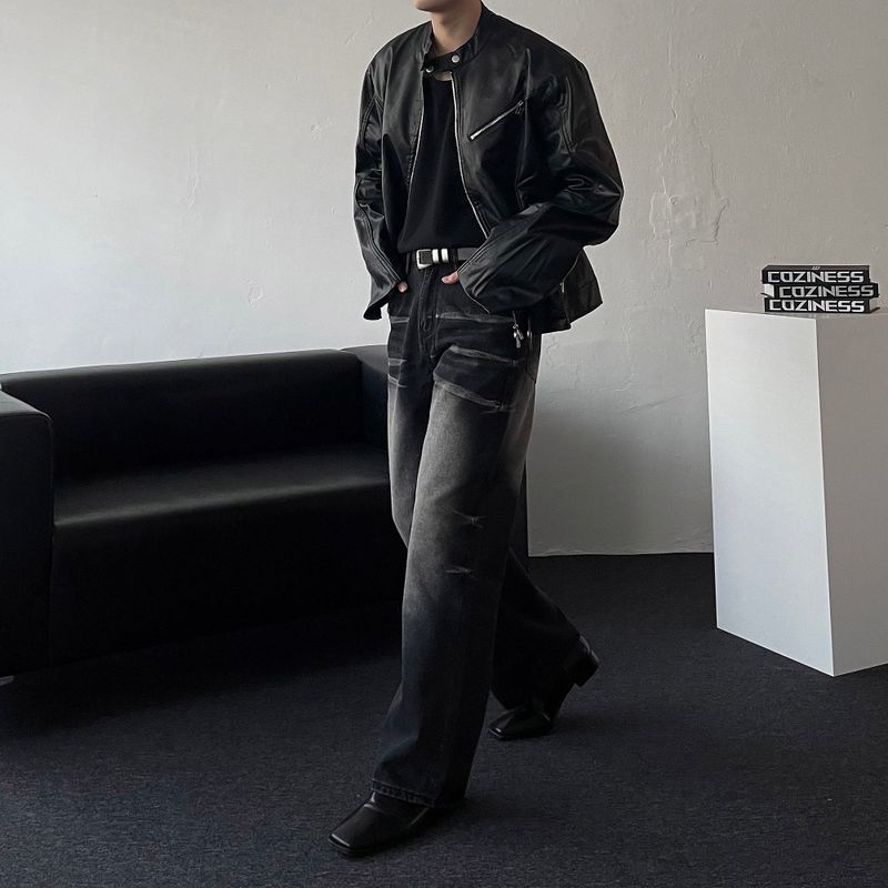 RU23118 Buffing Leather Jacket (2 colors)