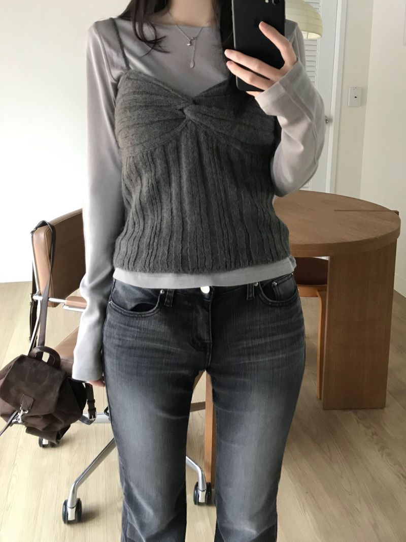 Alpaca knitwear top (2 colors)