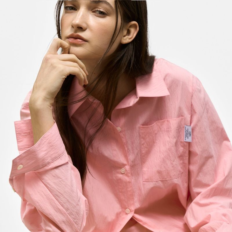 PAPER BUTTON SHIRTS SET_PINK