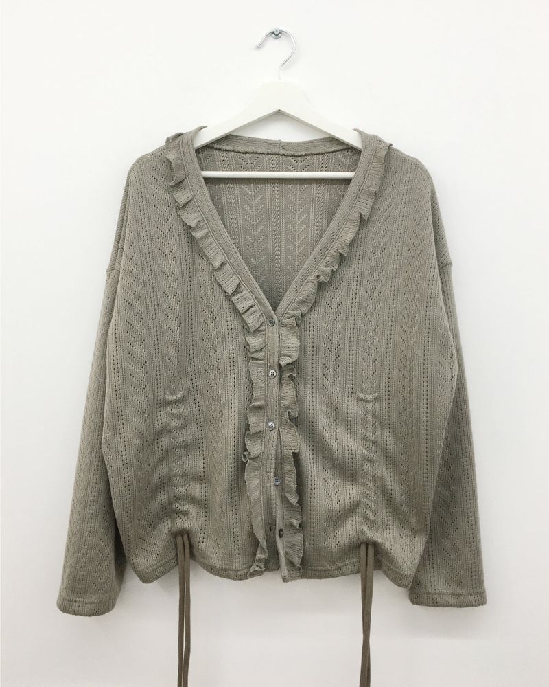 Punch Shirring Ruffle Cardigan (3color)