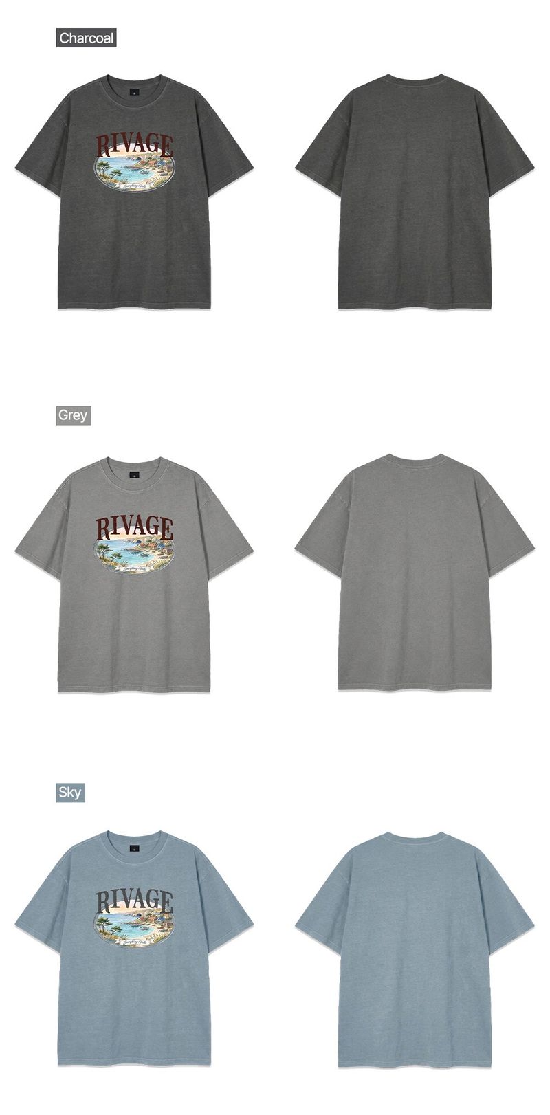 rivage pigment-dyed short-sleeve t-shirt (3color)