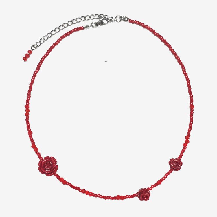 HYONNY.JSG(ヒョニネジャンシング)の「ルーズフィットビーズチョーカーネックレスレッド(アクセサリー)」