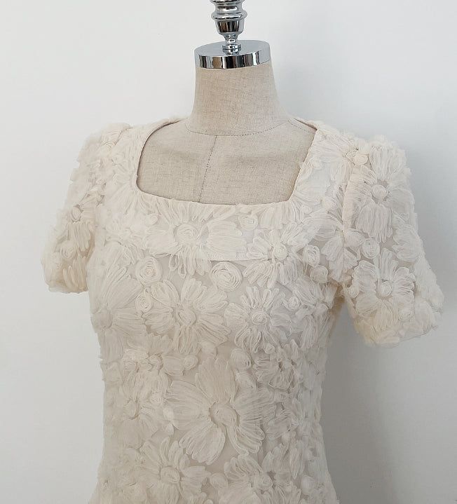 Love Square Flower Flare One Piece