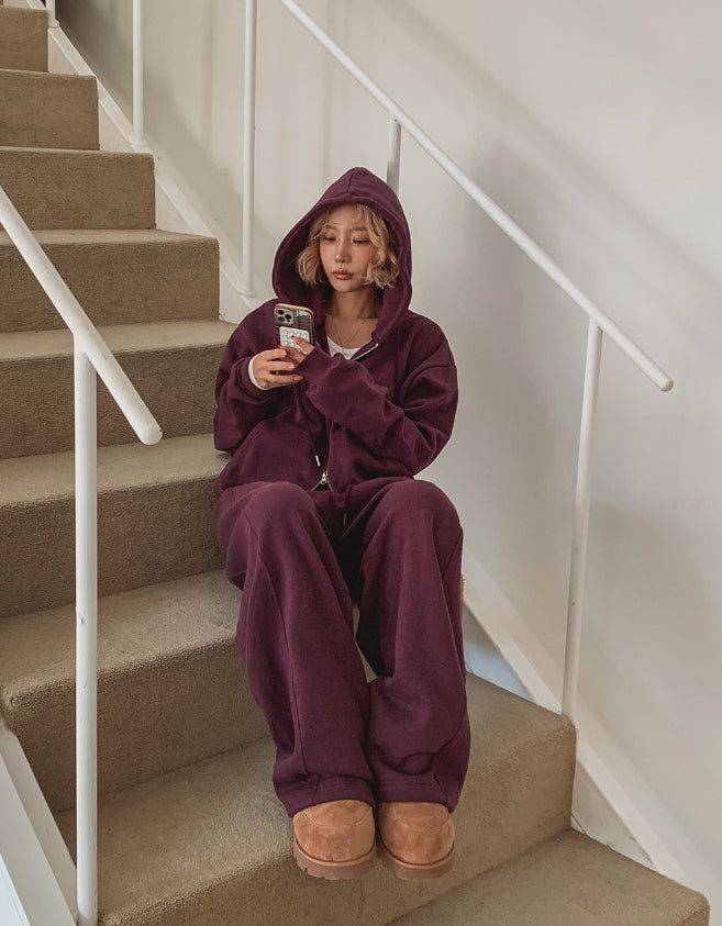 Eve Brushed Two Way Hood Zip-Up