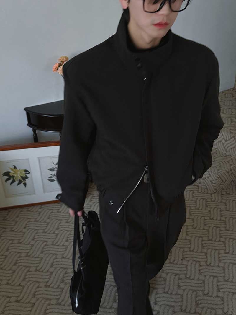ASCLO Drop Shoulder High Neck Blouson (2color)