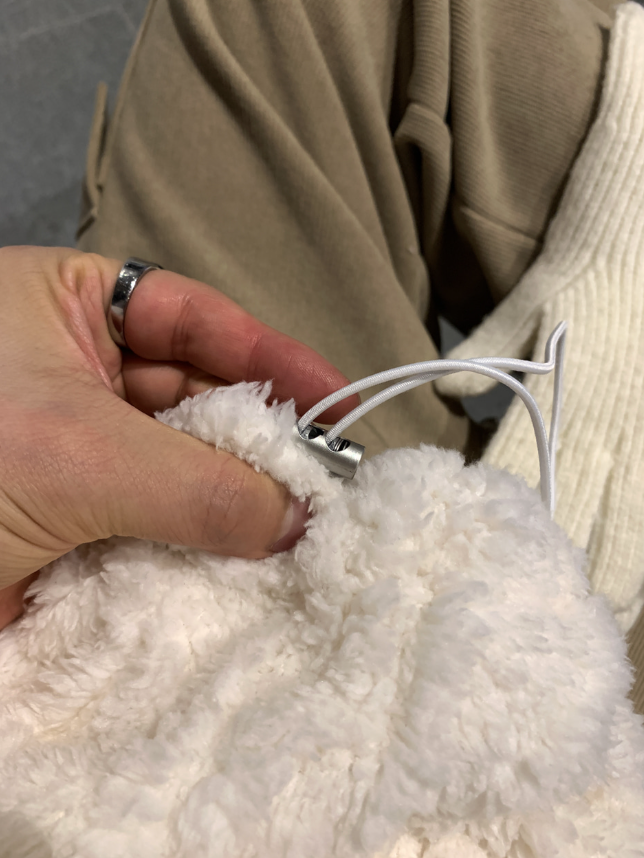 Nechis Cable Mink Fur Overfit Hooded Padding