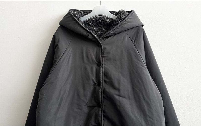 [Double-sided/Reversible*] PN Heart Pattern Fleece Hooded Jumper