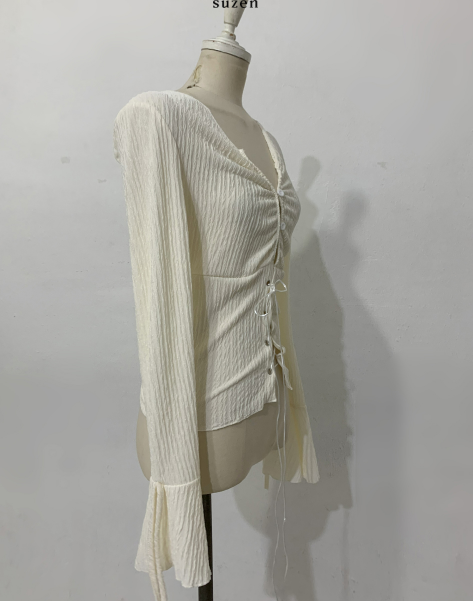 Miina Shirring Ribbon Blouse