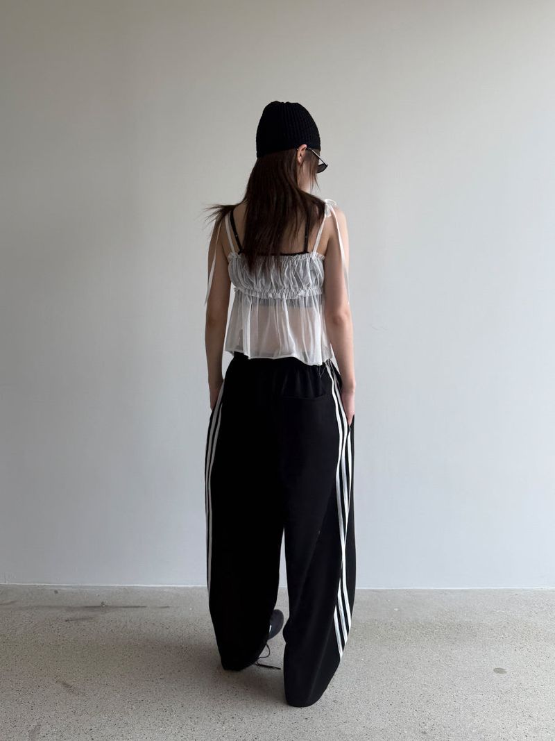 pintuck track pants