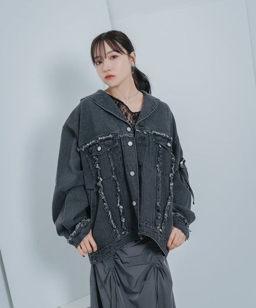 ANDGEEBEE（アンジービー）の「UNISEX フーディデニムジャケット（Jackets/Outerwear）」