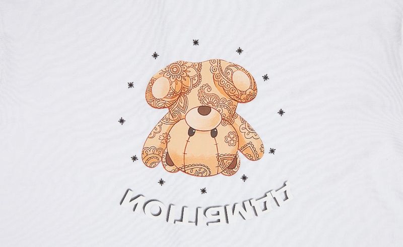 bear paisley white t-shirt