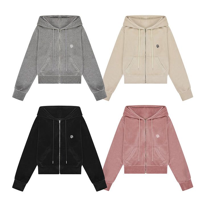 VELOUR TRAINING HOOD ZIPUP [4color]