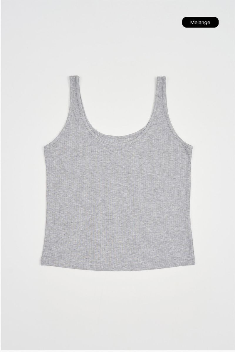 Soriel ribbed U-neck sleeveless