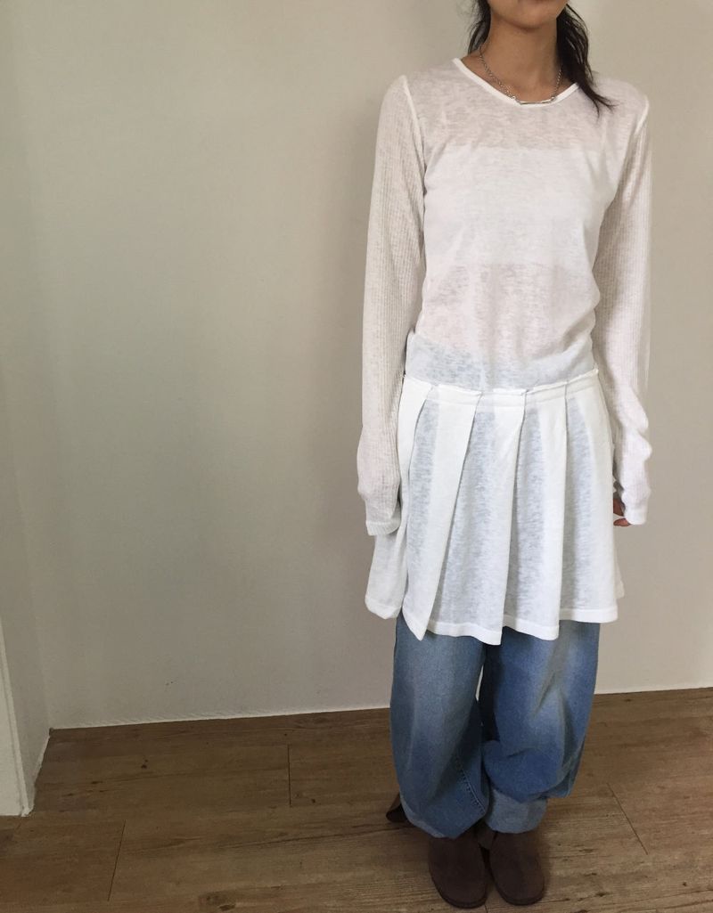 Low Knit Pleated One-Piece (3color) 