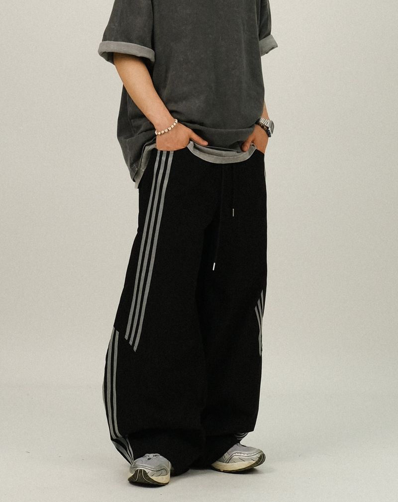 RU Track Nylon Curved Banding Pants