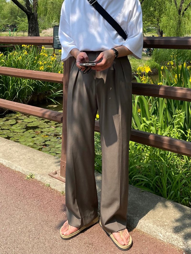  MINE MINMAL TWO TUCK WIDE SLACKS(3COLOR)