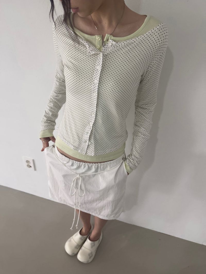 Polkadot Sheer Cardigan (Tenta, Dumble-washing) 2sizes