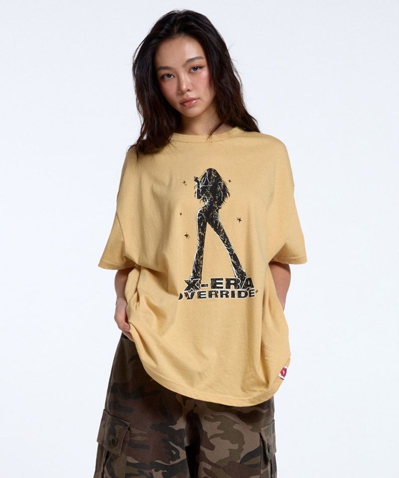 calloutnewyear(cony)(コールアウトニューイヤー(コニー))の「X-ERA OVERRIDE TEE / MUSTARD(Tops)」