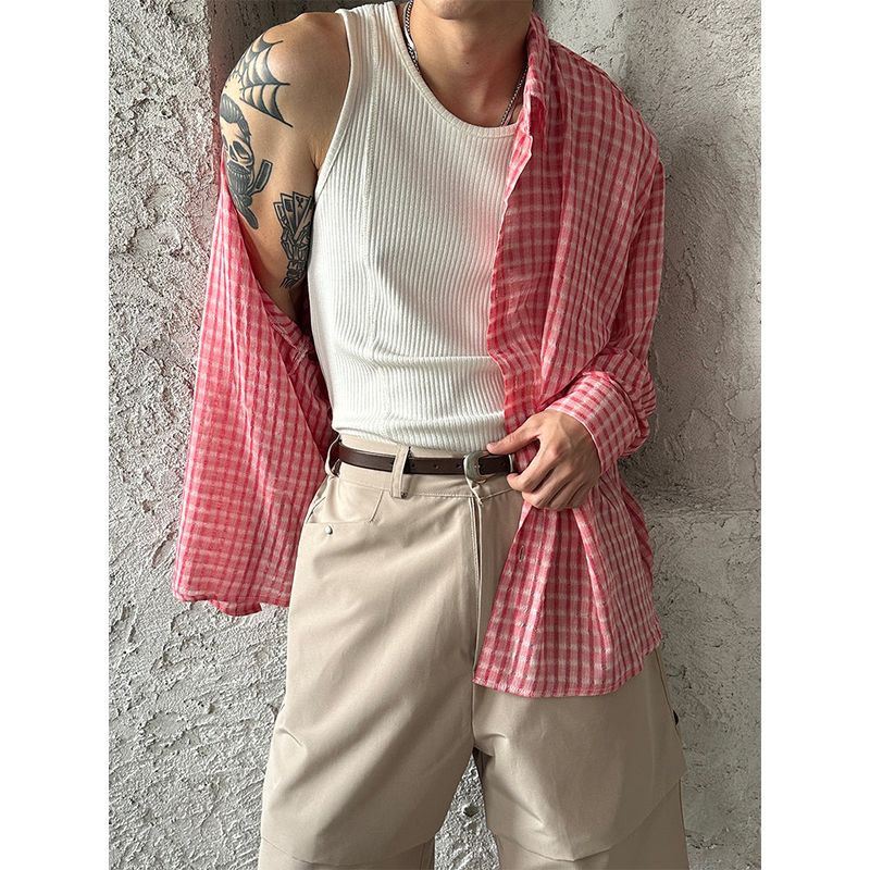 [S/S] Beach check overfit shirts (3color)