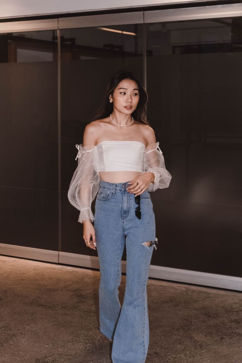 We Fell In Love In Reality（ウィ フェル イン ラブ イン リアリティ）の「 Swan Lake Off-shoulder Top - White（Tops）」