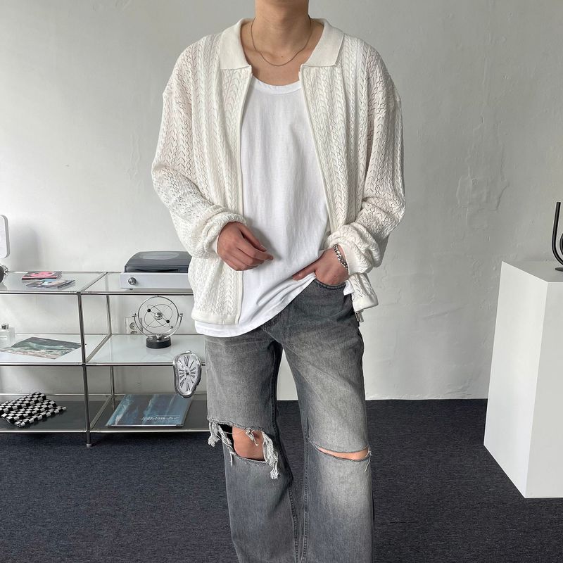 COZINESS（コジネス）の「OWN Leaf Long Sleeve Knitwear Zip-Up (3 colors)（Tops）」